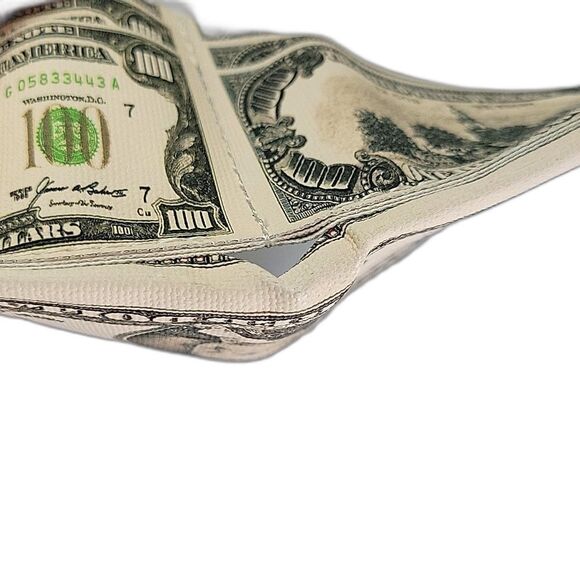 Cream Green $100 Bill Unisex Wallet Gag Gift College Card Holder - Picture 8 of 13
